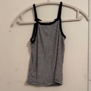 Striped Black and White Women's Tank Top
